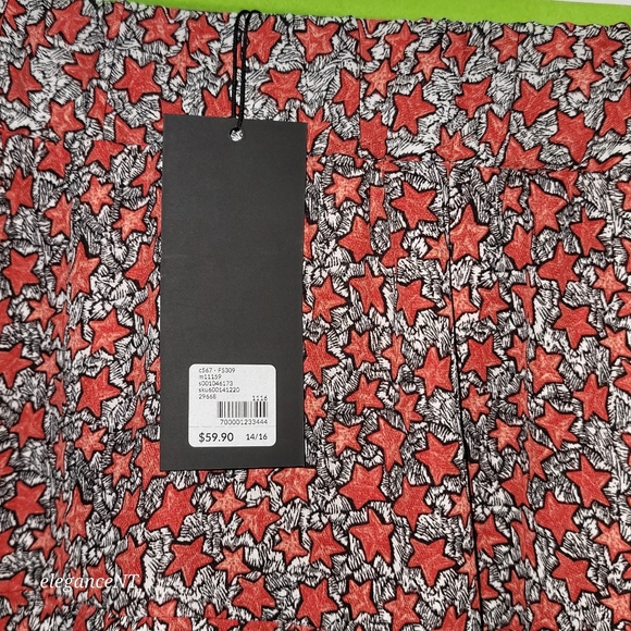 Lane Bryant 2 Layer Ruffle Starry Red/Black/White Lined Skirt Sz: 14/16 NWT - Picture 6 of 10